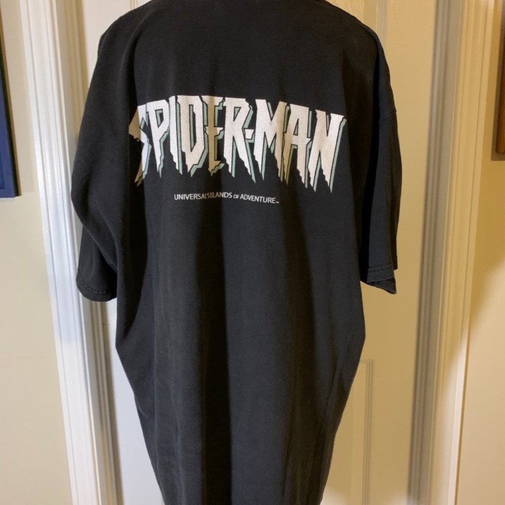 SPIDERMAN Black Men's T-Shirt, 100% cotton, Universal Studios, XL